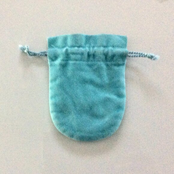 Authentic Tiffany & Co. Small Blue-Suede Drawstring Closure Jewelry Pouch - Picture 3 of 3